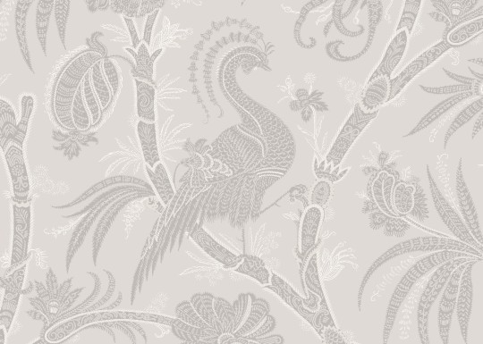 J&V 26044 Scalamandre Balinese Peacock - tapeta roślinna w orientalnym stylu