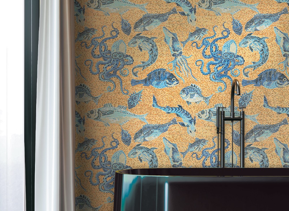 J&V 26049 Scalamandre Mikonos - tapeta w ryby