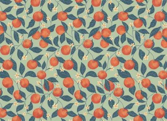 Hovia FR5492GR07W Citrus Green - mural w pomarańcze