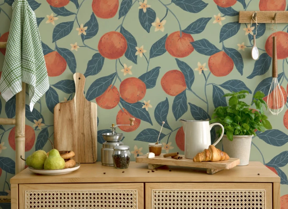 Hovia FR5492GR07W Citrus Green - mural w pomarańcze