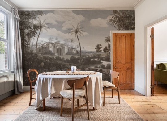 Hovia TR0411NE04W Olinda Neutral - mural w egzotyczny krajobraz ze świątynią