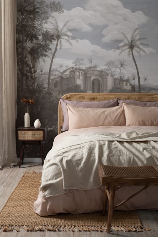 Hovia TR0411NE04W Olinda Neutral - mural w egzotyczny krajobraz ze świątynią