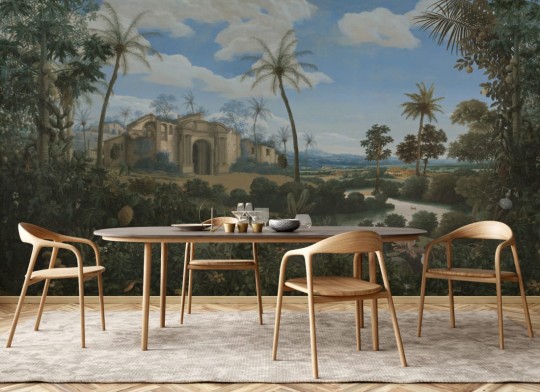 Hovia TR0410GR04W Olinda Classic - mural w egzotyczny krajobraz ze świątynią