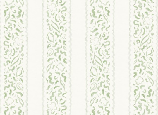 Hovia ST5300GR06W Lacey Green - mural w liście i paski