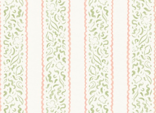 Hovia ST5302GR06W Lacey Multi - mural w liście i paski
