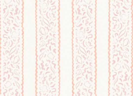 Hovia ST5303PI06W Lacey Pink - mural w liście i paski