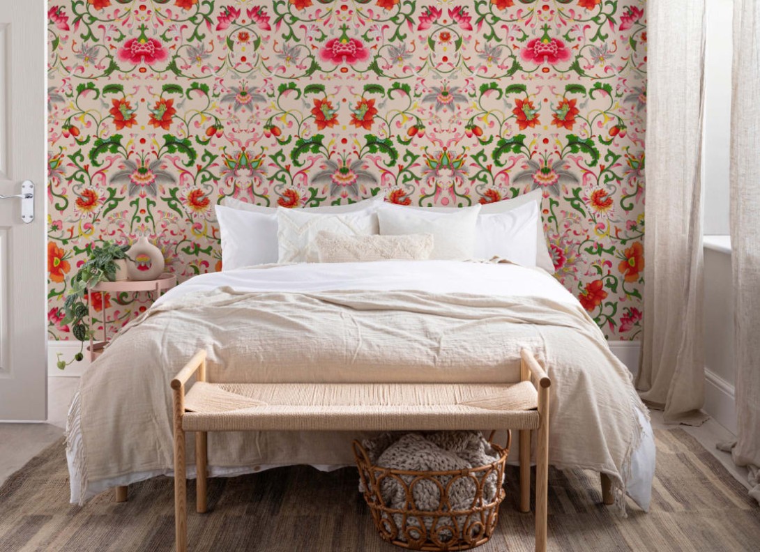 Hovia FL5071PI04W Daoguang Beige - mural w chińskie ornamenty