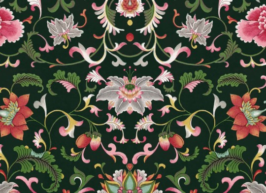 Hovia FL5072DA04W Daoguang Black - mural w chińskie ornamenty