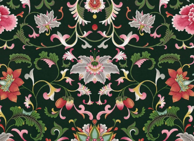 Hovia FL5072DA04W Daoguang Black - mural w chińskie ornamenty