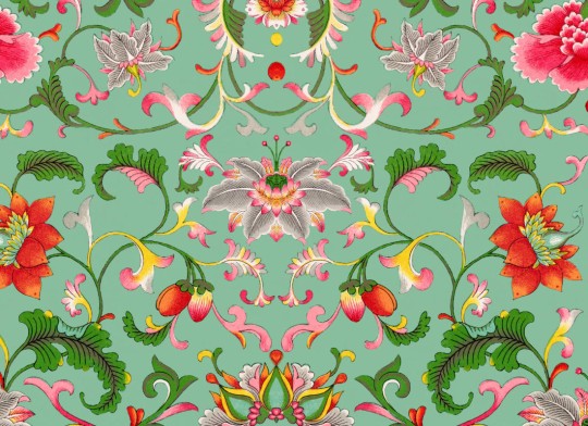 Hovia FL5073MU04W Daoguang Green - mural w chińskie ornamenty