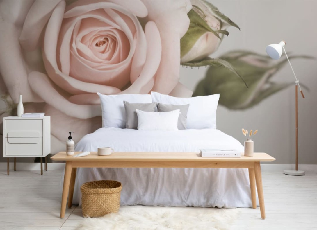 Hovia RO0012PI30W Parfait - mural w dużą różę