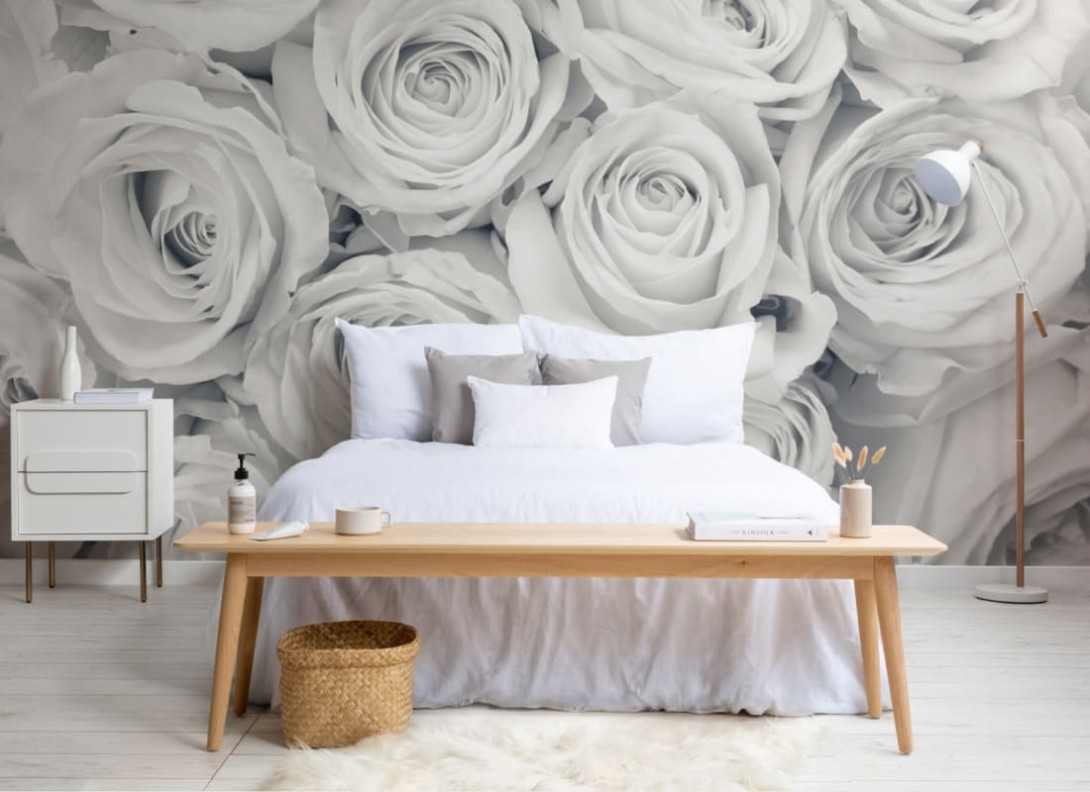 Hovia RO0007GE30W Rose Mist - mural w duże róże