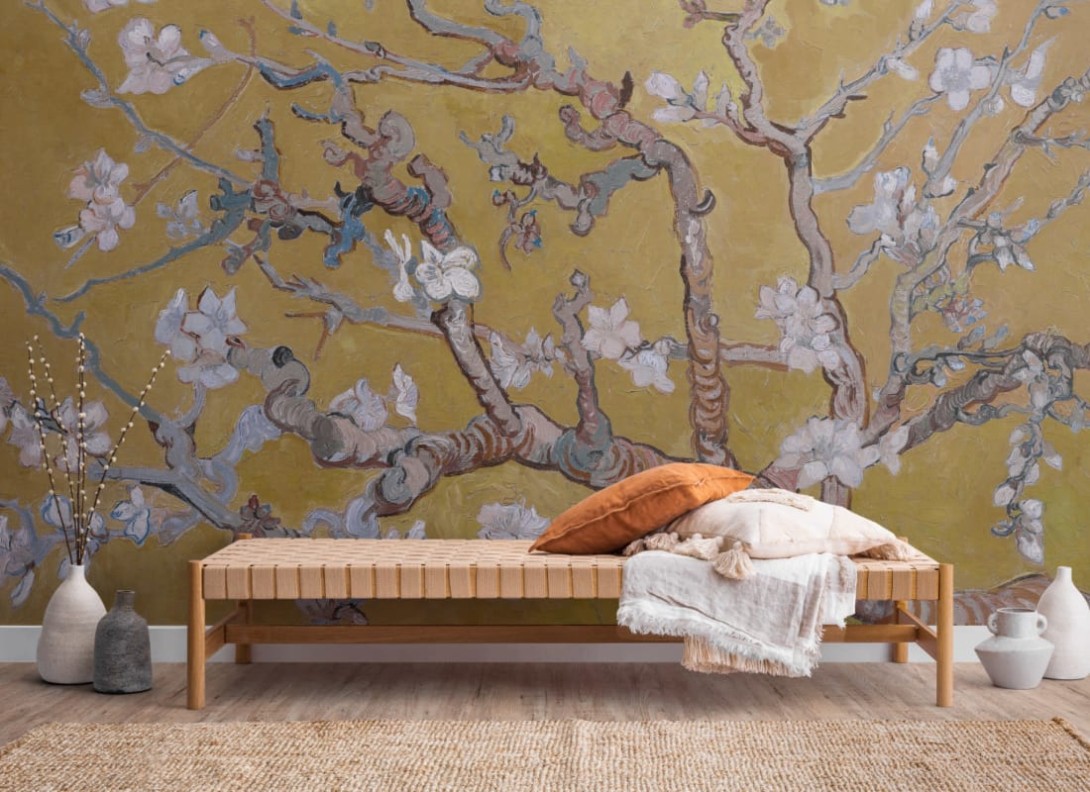 Hovia AR0050YE30W Almond Yellow - mural w kwiaty migdałowca Vincenta Van Gogha