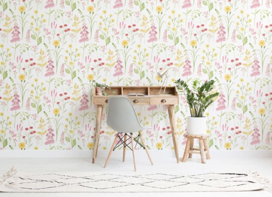 Hovia FL5016MU04W Foxglove Pink - mural w kwiaty