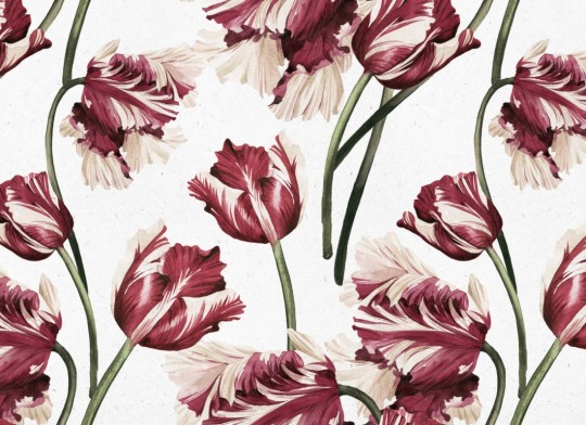 Hovia FL0016BU01W Clipping - mural w tulipany