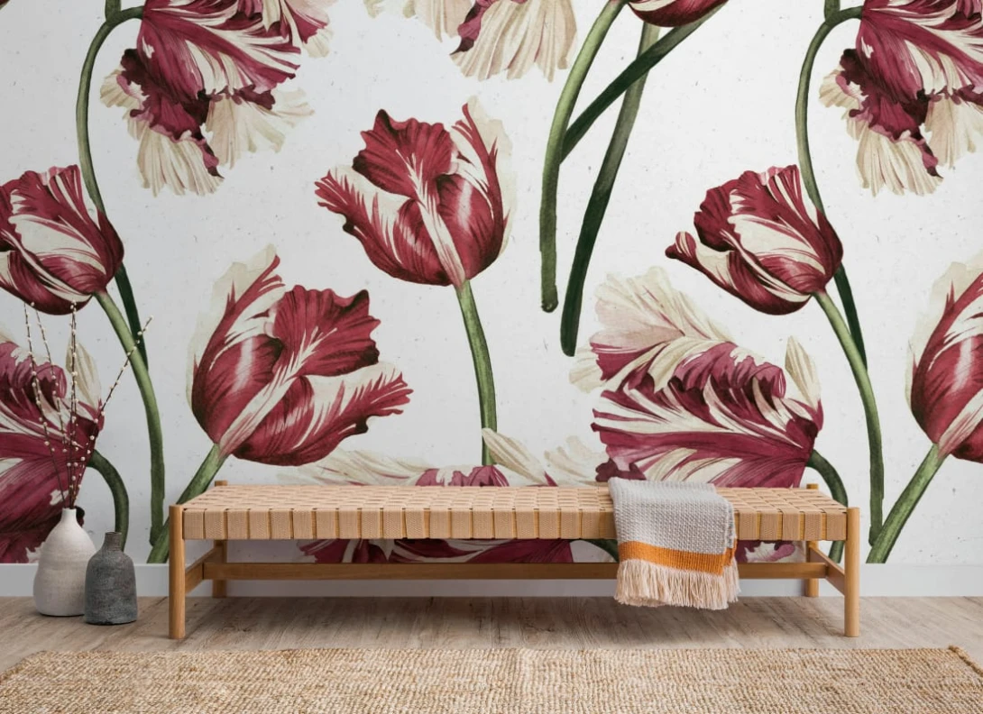 Hovia FL0016BU01W Clipping - mural w tulipany