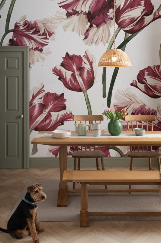 Hovia FL0016BU01W Clipping - mural w tulipany