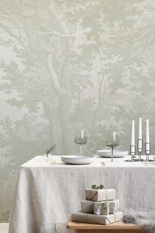 Hovia FO0108GR06W Burnham Sage - mural w leśny krajobraz