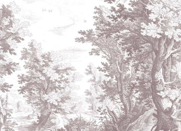 Hovia FO0098GE05W Burnham Grey - mural w leśny krajobraz