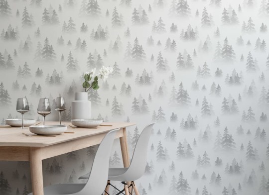 Hovia FO5001GE04W Tiveden Grey - mural w zamglony las