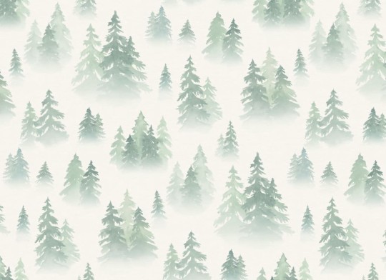 Hovia FO5002GR04W Tiveden Green - mural w zamglony las