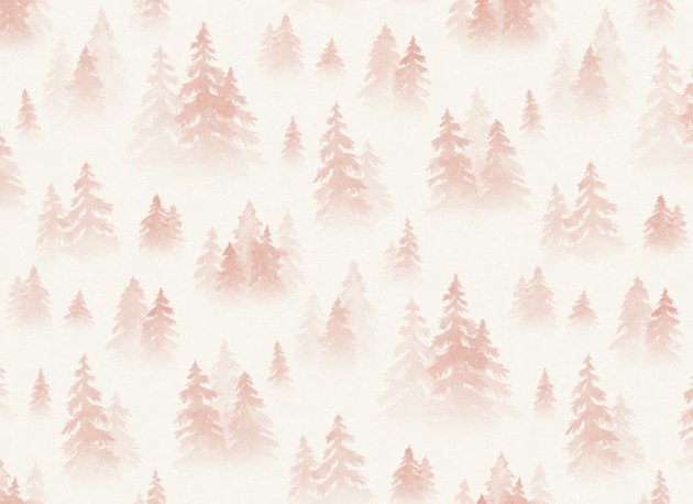 Hovia FO5003PI04W Tiveden Pink - mural w zamglony las