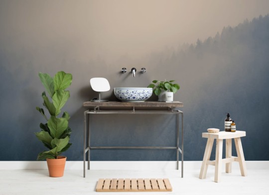 Hovia FO0032NE30W Through the Clouds - mural w zamglony las