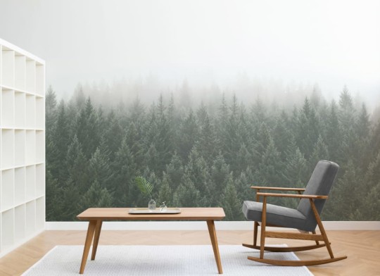 Hovia FO0023GR01W Crisp Pines - mural w zamglony las