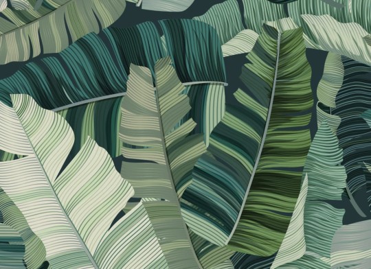 Hovia LE5013GR01W Camo Green - mural w tropikalne liście 3D