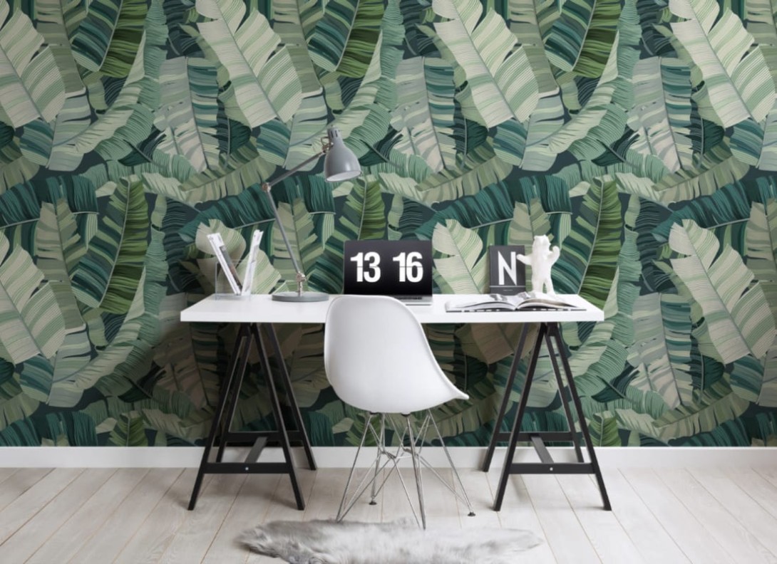Hovia LE5013GR01W Camo Green - mural w tropikalne liście 3D