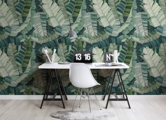 Hovia LE5013GR01W Camo Green - mural w tropikalne liście 3D