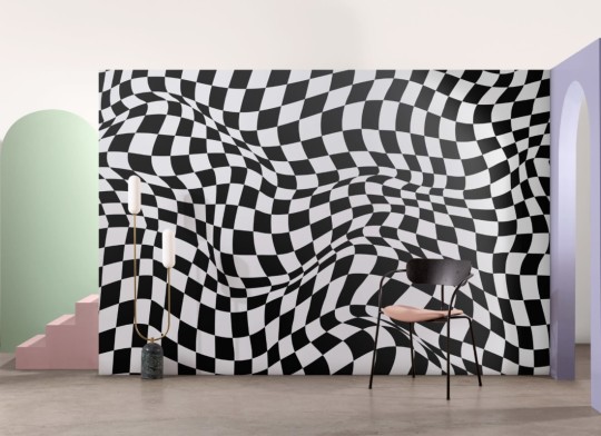 Hovia GE0158BW03W Glitch - mural w szachownicę 3D