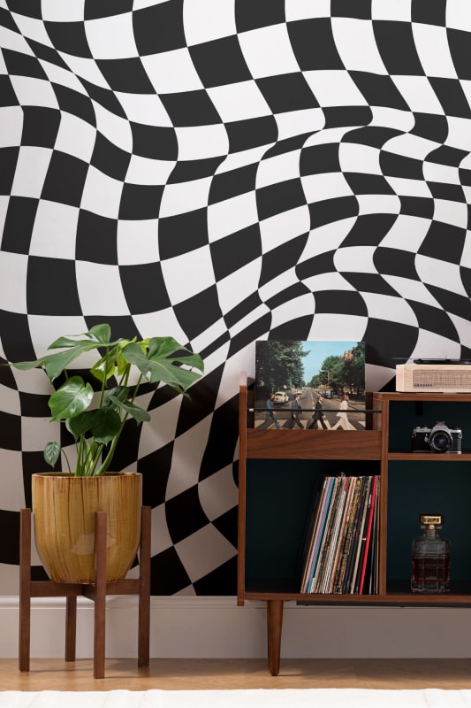 Hovia GE0158BW03W Glitch - mural w szachownicę 3D