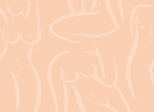 Hovia DE0004OR06W Nurture Peach - mural w kobiece sylwetki