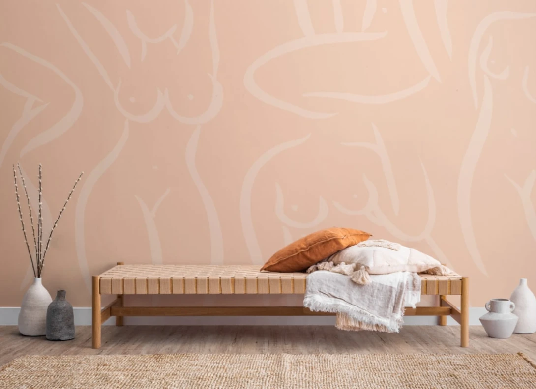 Hovia DE0004OR06W Nurture Peach - mural w kobiece sylwetki