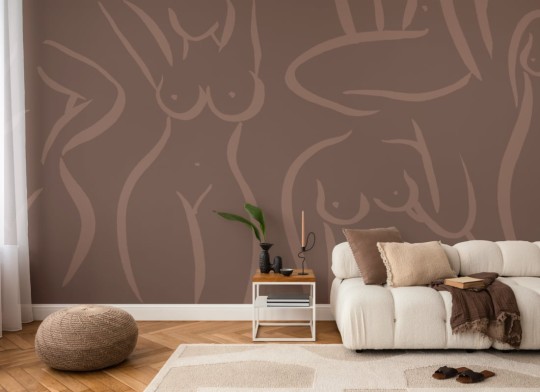 Hovia DE0006BR06W Nurture Brown - mural w kobiece sylwetki