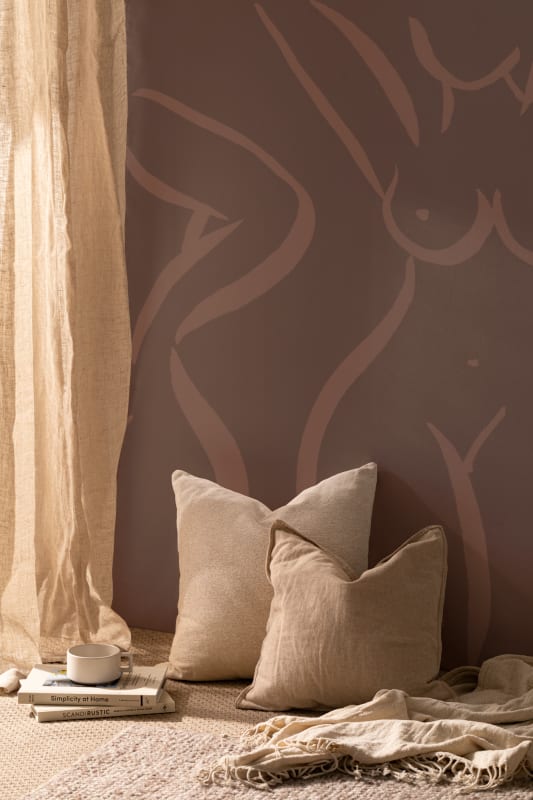 Hovia DE0006BR06W Nurture Brown - mural w kobiece sylwetki