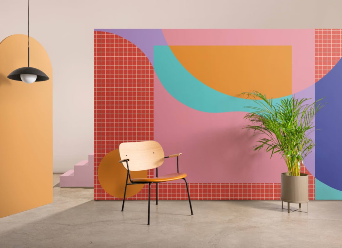 Hovia GE0135BI05W Ettore - mural w abstrakcyjny wzór geometryczny