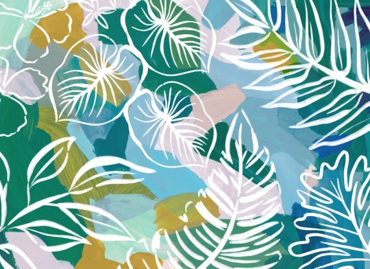 Hovia TR0070MU07W Oahu - mural w liście