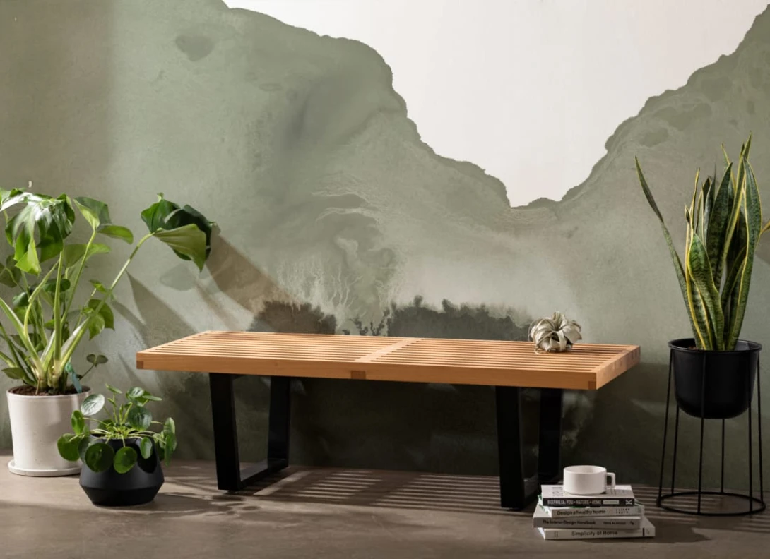 Hovia WA0002GR02W Pseudo Sage - mural w abstrakcyjny wzór akwarelowy