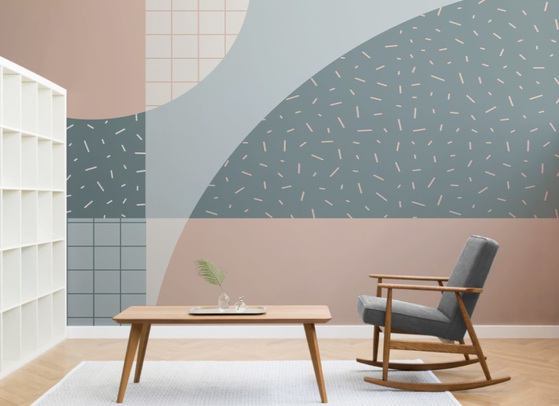 Hovia GE0139PA05W Salone Pastel - mural w geometryczny wzór