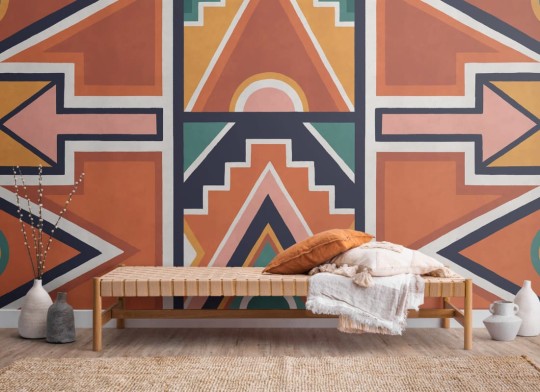 Hovia GE0096OR03W Ndebele Blue - mural w etniczny wzór