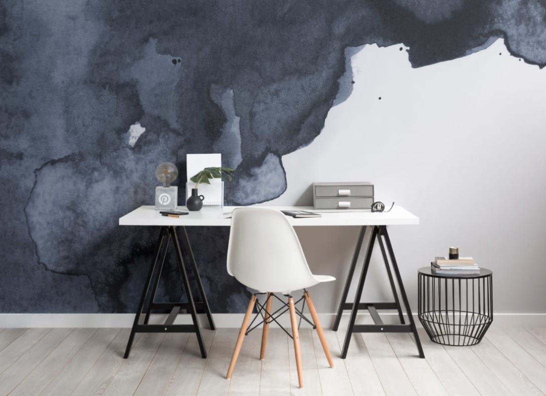 Hovia WA0026BU02W Smoulder - mural w akwarelowe plamy