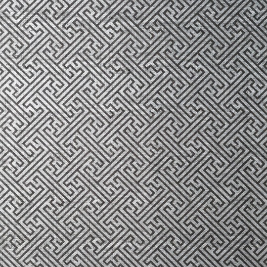 Anna French AT9842 Nara Charlotte Raffia Black and Metallic Silver - tapeta z rafii w geometryczny wzór