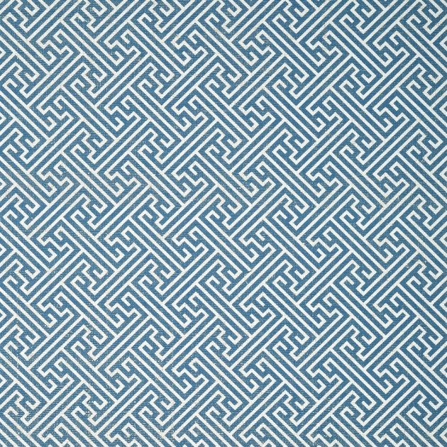 Anna French AT9844 Nara Charlotte Raffia Blue and White - tapeta z rafii w geometryczny wzór