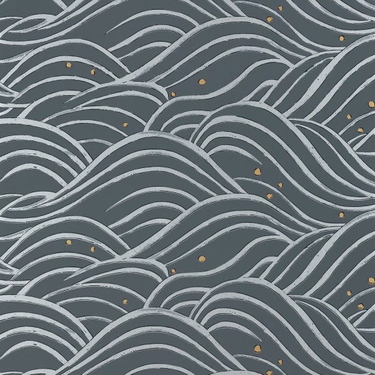 Anna French AT9876 Nara Waves Charcoal - tapeta w fale