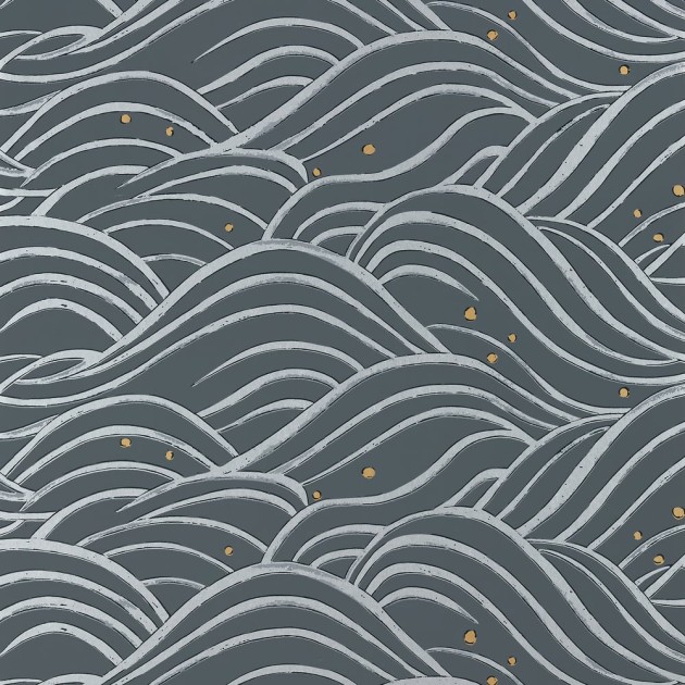 Anna French AT9876 Nara Waves Charcoal - tapeta w fale