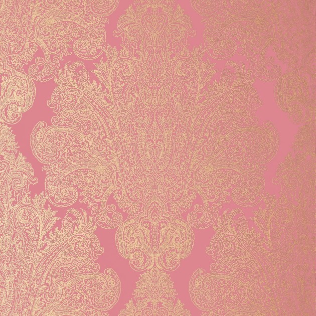 Anna French AT6103 Serenade Auburn Metallic Gold on Pink - tapeta w metaliczne ornamenty