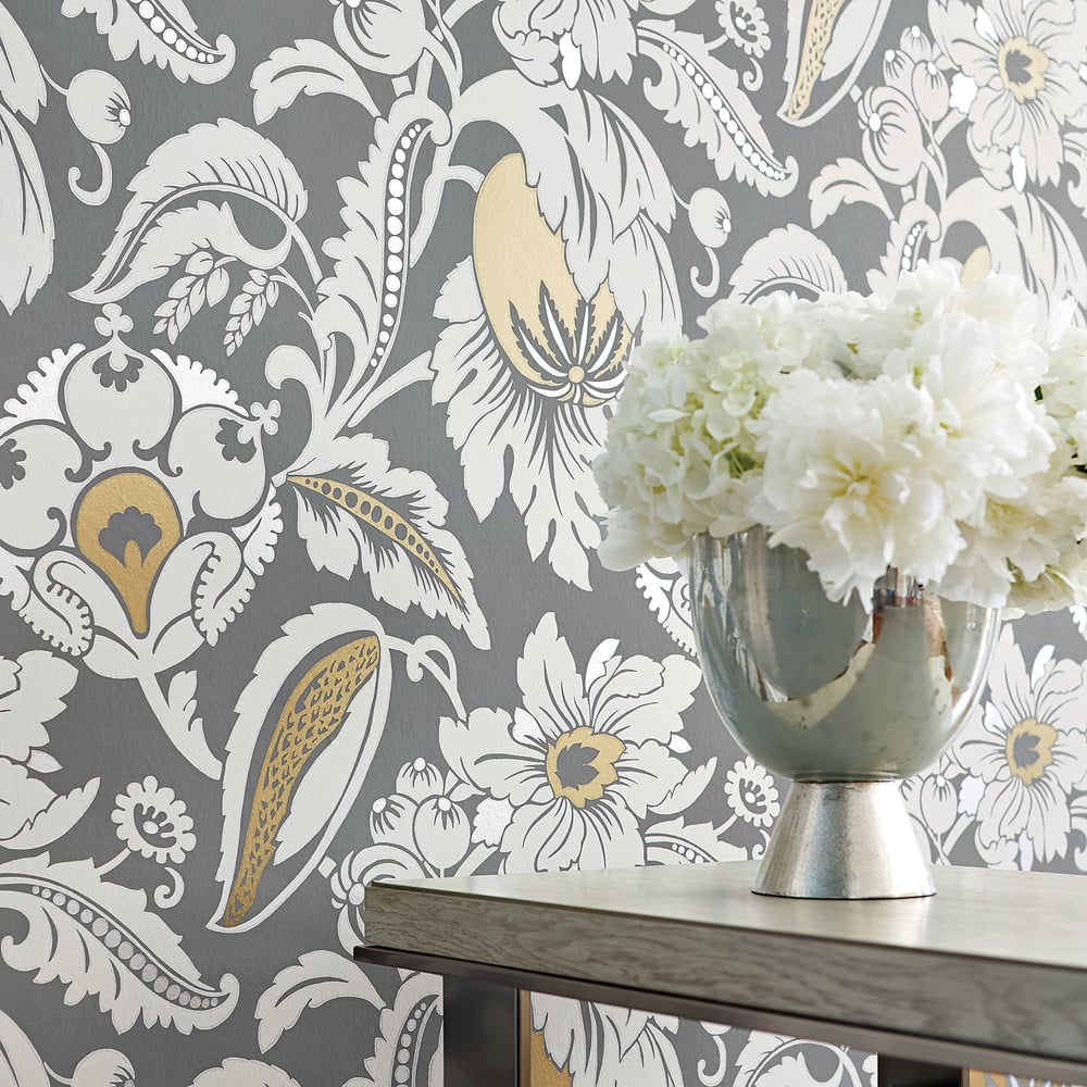 Anna French AT6111 Serenade Mallorca Pearl - tapeta w roślinny motyw