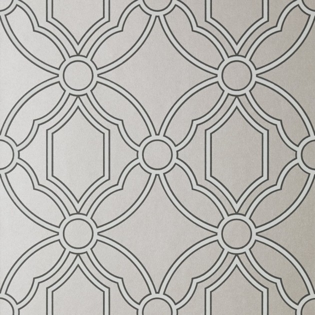 Anna French AT6126 Serenade Roscoe Silver - tapeta w geometryczny wzór inspirowany witrażem